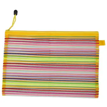Zip up Nylon Mesh Multicolor Stripes A4 Paper Documents Pen File Bag Folder 
Zip up Nylon Mesh Multicolor Stripes A4 Paper Documents Pen File Bag Folder