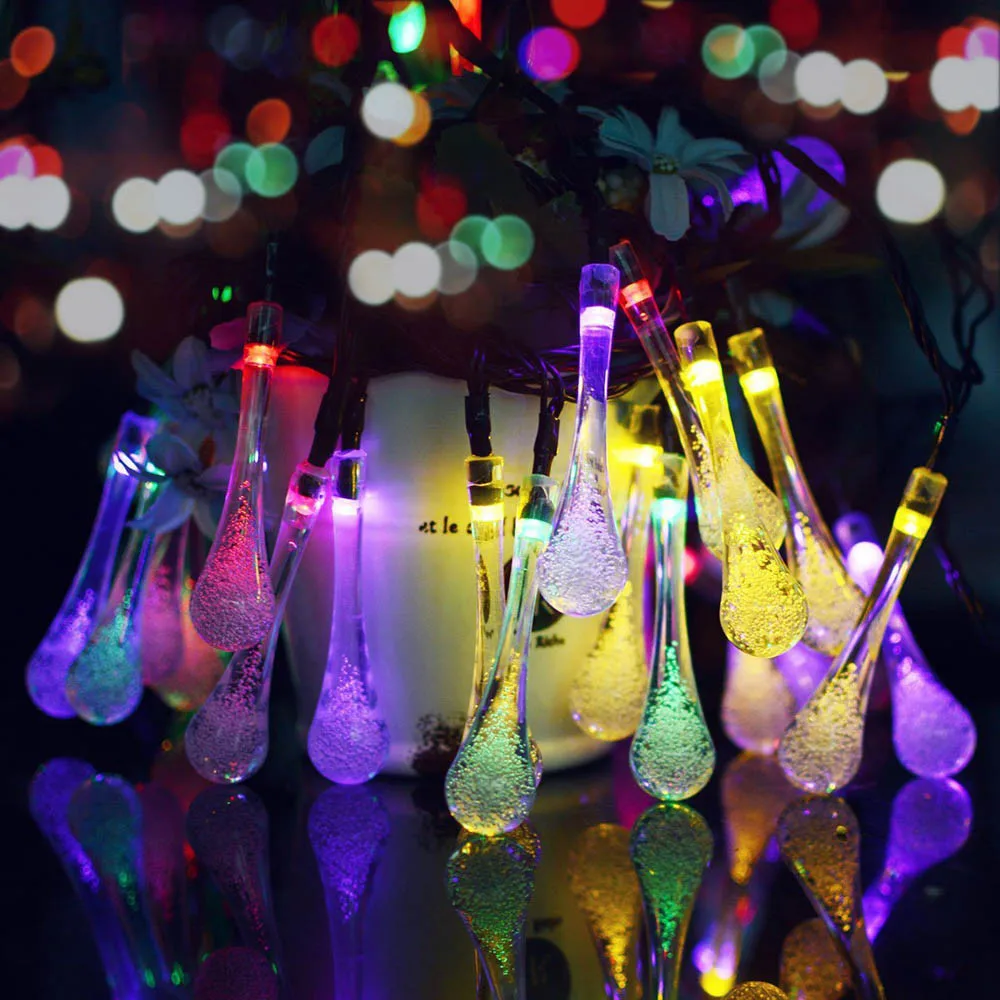LED String Solar Light Water droplets Lamp Outdoor Garden Party 20 LED Raindrop Teardrop Solar Powered String Fairy Lights
LED String Solar Light Water droplets Lamp Outdoor Garden Party 20 LED Raindrop Teardrop Solar Powered String Fairy Lights