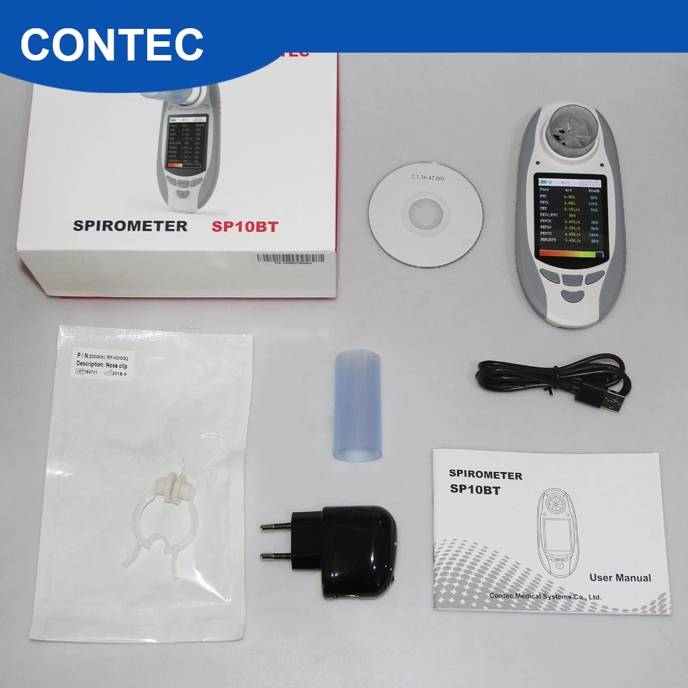 CONTEC SP10BT with 1 units mouthpiece Digital Lung Volume device Spirometer Pulmonary Function free shipping
CONTEC SP10BT with 1 units mouthpiece Digital Lung Volume device Spirometer Pulmonary Function free shipping