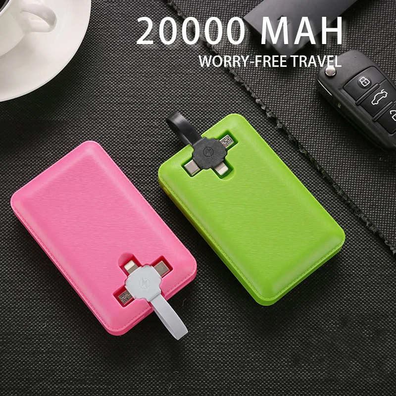20000 mAh Portable Mini Power Bank Fast Charging PowerBank Built in 3 Cable External Battery Charger For iPhone Xiaomi Poverbank
20000 mAh Portable Mini Power Bank Fast Charging PowerBank Built in 3 Cable External Battery Charger For iPhone Xiaomi Poverbank