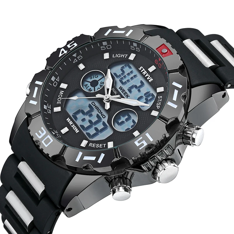 STRYVE Sport Watch Men Luxury Brand Military Large Dial Waterproof Led Analog Male Clock Quartz Digital Dual Time Wrist Watches
STRYVE Sport Watch Men Luxury Brand Military Large Dial Waterproof Led Analog Male Clock Quartz Digital Dual Time Wrist Watches