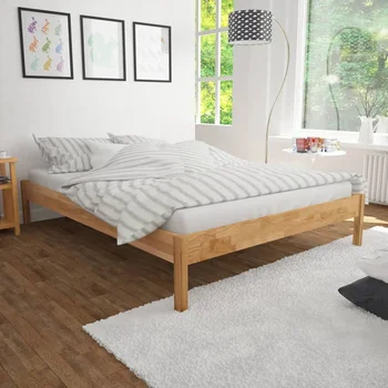 

vidaXL Bed Frame Solid Oak Wood 180x200 cm 6FT Super King