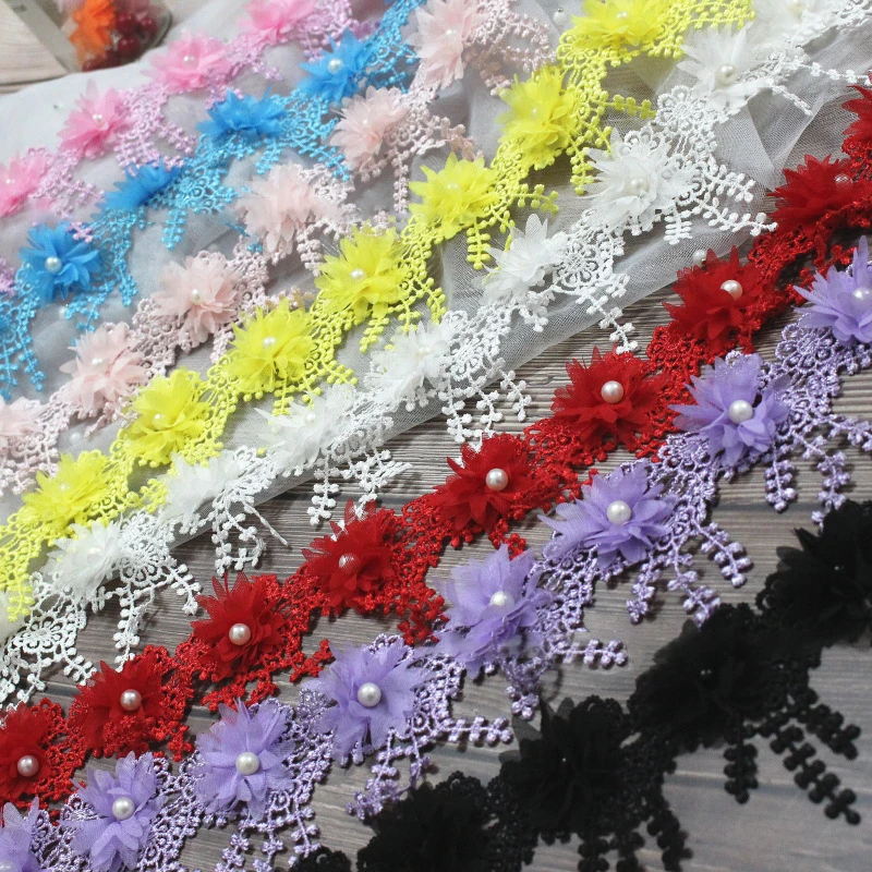 1 yards 3D Beaded Chiffon flower water soluble Tassel lace Ribbon for diy headwear dress decor
1 yards 3D Beaded Chiffon flower water soluble Tassel lace Ribbon for diy headwear dress decor