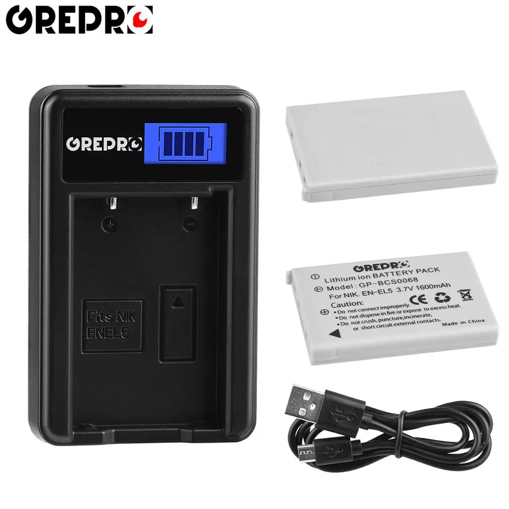3.7V 1600mAh EN-EL5 EN EL5 ENEL5 Battery + LCD USB Charger for NIKON Coolpix P530 P520 P510 P100 P500 P5100 P5000 P6000 7900
3.7V 1600mAh EN-EL5 EN EL5 ENEL5 Battery + LCD USB Charger for NIKON Coolpix P530 P520 P510 P100 P500 P5100 P5000 P6000 7900