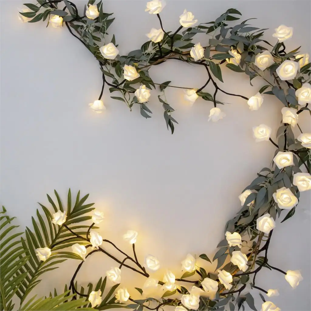 90Led Fairy Lush White Rose With Vines 220V Pulg String Lights 5M Led Decoration For Christmas Garland On The Window New Year
90Led Fairy Lush White Rose With Vines 220V Pulg String Lights 5M Led Decoration For Christmas Garland On The Window New Year
