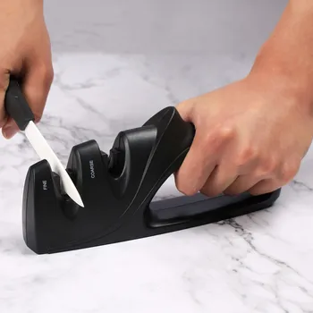 Knife Sharpener 2 Stages Professional Kitchen Sharpening Stone Tungsten Steel Ceramic Kitchen Knives Accessories 
Knife Sharpener 2 Stages Professional Kitchen Sharpening Stone Tungsten Steel Ceramic Kitchen Knives Accessories