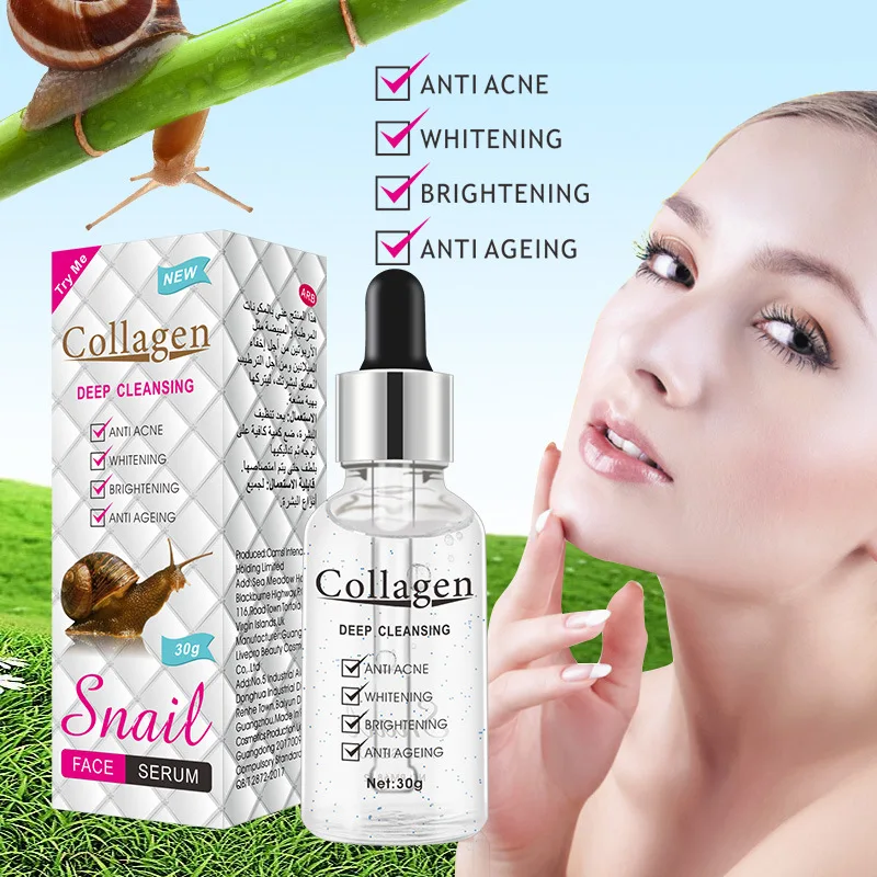Aichun Face Serum Collagen Snail Essence Anti-aging Whitening Face Skin Care Remove Acne Scars Natural Facial Serum 30ML
Aichun Face Serum Collagen Snail Essence Anti-aging Whitening Face Skin Care Remove Acne Scars Natural Facial Serum 30ML