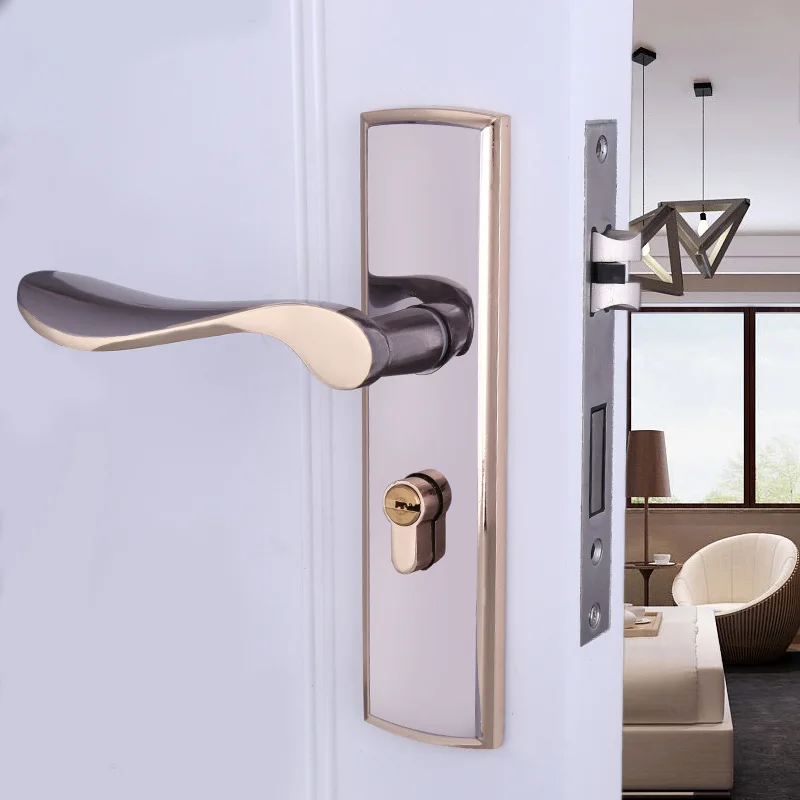 Aluminum Titanium Bedroom Lock Titanium Black And Golden Doorknob Protector Handle Lock Mechanical Door Lock Hardware Locks 621-
Aluminum Titanium Bedroom Lock Titanium Black And Golden Doorknob Protector Handle Lock Mechanical Door Lock Hardware Locks 621-