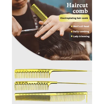 3Pcs Barber Comb Set Pack, Hair Combs Anti Static Styling Comb Hairdressing Barbers Combs (Gold)
3Pcs Barber Comb Set Pack, Hair Combs Anti Static Styling Comb Hairdressing Barbers Combs (Gold)