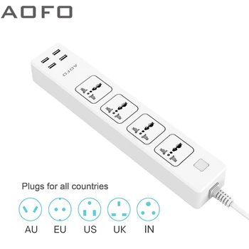 AOFO Power Strip with USB Ports Long Cord Universal Socket 4 Outlets Surge Protector 4 Quick USB (5V 3.1A 15W) Charging Station
AOFO Power Strip with USB Ports Long Cord Universal Socket 4 Outlets Surge Protector 4 Quick USB (5V 3.1A 15W) Charging Station