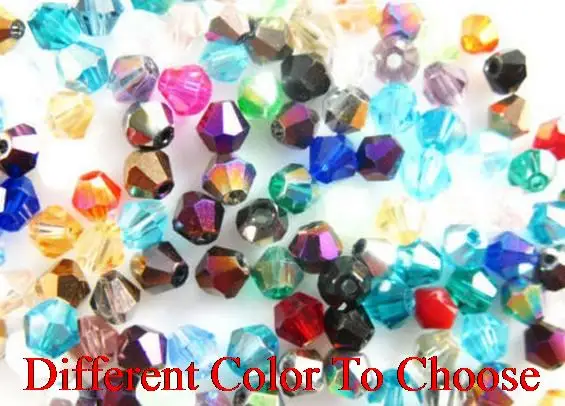 

4mm 1000Pcs/lot nki9 mix color Bicone Faceted Glass Crystal Beads Black White Colored Mixed For Jewelry Making Spacer