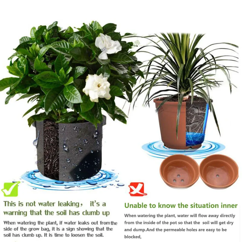 1-50 Gallon Plant Flower Fruit Grow Bag Pot Home Garden Tools Vegetable Jardin