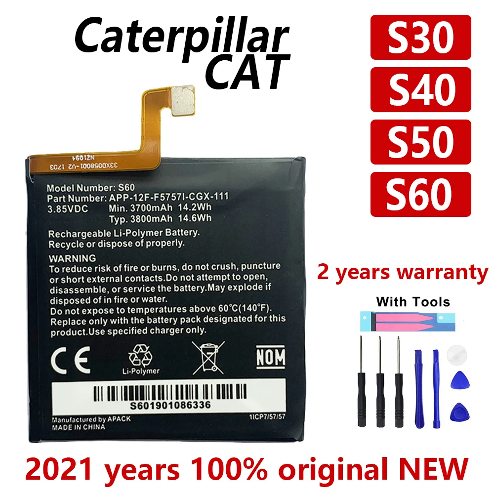 100% Оригинальный аккумулятор для телефона Caterpillar CAT S30 S40 S50 S60 батареи Аккумулятор с