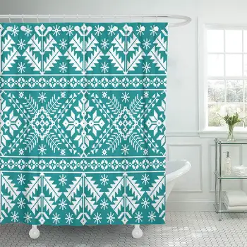 Shower Curtain Waterproof Polyester Fabric 66 x 72 inches Colorful Christmas of Ukrainian Folk Ethnic Border Pine Old Canvas Set
Shower Curtain Waterproof Polyester Fabric 66 x 72 inches Colorful Christmas of Ukrainian Folk Ethnic Border Pine Old Canvas Set