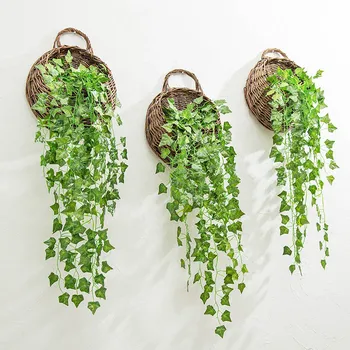 Hanging wall hand weaving flower basket simulating green plants living room dining room coffee shop wedding wall decoratio 
Hanging wall hand weaving flower basket simulating green plants living room dining room coffee shop wedding wall decoratio