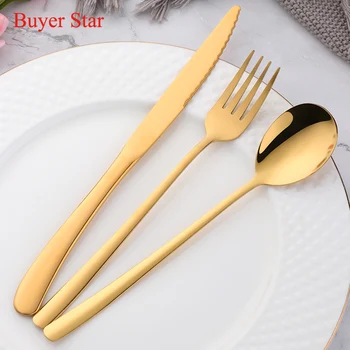 3 Pcs/Set Dinnerware Knife Spoon Fork Stainless Steel Western Cutlery Set Kitchen Food Tableware Dinner Flatware Set
3 Pcs/Set Dinnerware Knife Spoon Fork Stainless Steel Western Cutlery Set Kitchen Food Tableware Dinner Flatware Set
