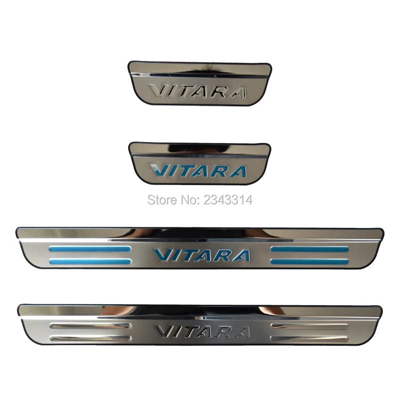 For Suzuki Vitara 2015-2021 Accessories Stainless Door Sill Kick Scuff Plate Guard Pedal Protector Trim Step Cover Car Styling For Suzuki Vitara 2015-2021 Accessories Stainless Door Sill Kick Scuff Plate Guard Pedal Protector Trim Step Cover Car Styling