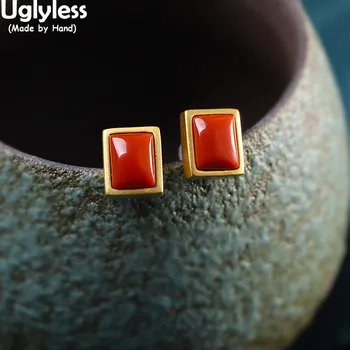 Uglyless 8X9MM MINI Studs Earrings for Women Rectangle Square Agate Earrings Simple Geometric Gold 925 Silver Brincos Jewelry
Uglyless 8X9MM MINI Studs Earrings for Women Rectangle Square Agate Earrings Simple Geometric Gold 925 Silver Brincos Jewelry