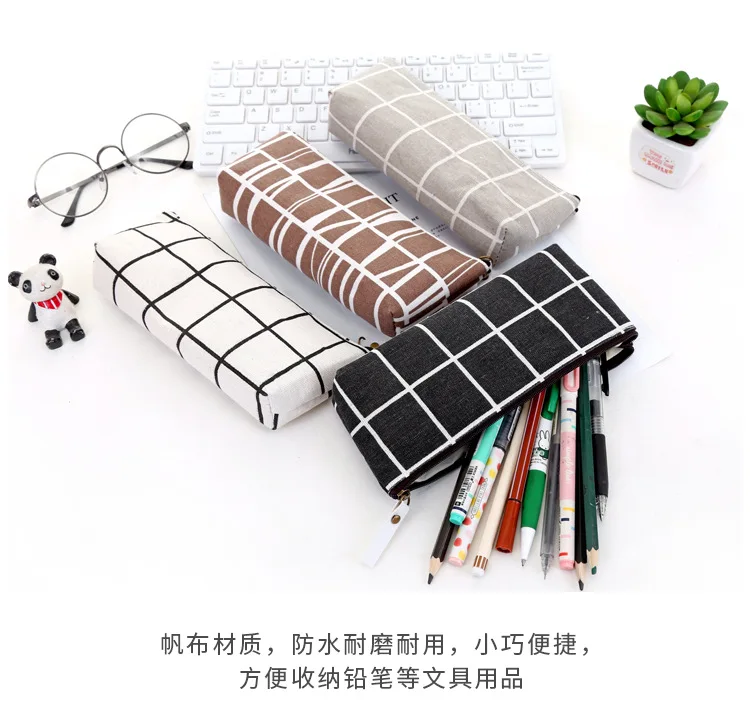 Stationery Striped Canvas Pencil Case school Pencil Bag Simple grid Writing pencilcase Office Supplies Pen bag Students Pencils
Stationery Striped Canvas Pencil Case school Pencil Bag Simple grid Writing pencilcase Office Supplies Pen bag Students Pencils