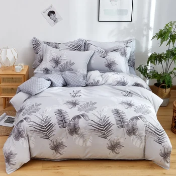 Printed Grey Leaves bedding sets 100% Cotton Home Bedding Set 3-4pcs High Quality Lovely Pattern with Star tree flower
Printed Grey Leaves bedding sets 100% Cotton Home Bedding Set 3-4pcs High Quality Lovely Pattern with Star tree flower