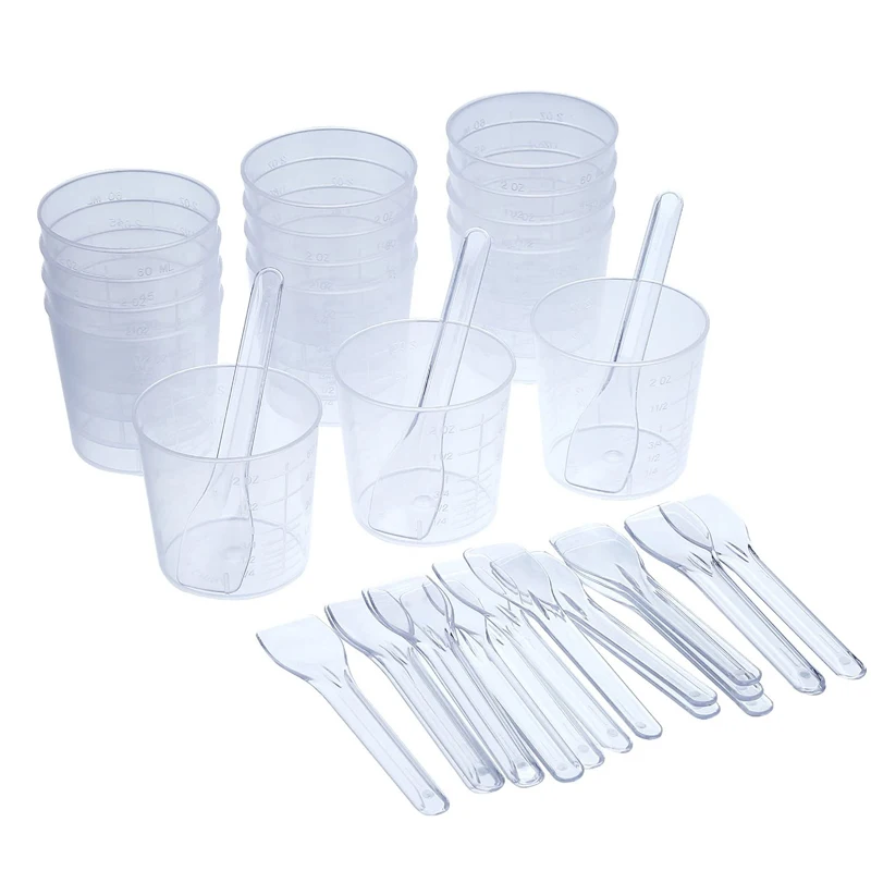 

Пластиковые градиентные стаканчики MONGKA, 2 унции, 60 мл и 20 пластиковых аппликаторов/палочек для Смешивания Краски, пятен, эпоксидной смолы, 20 шт.