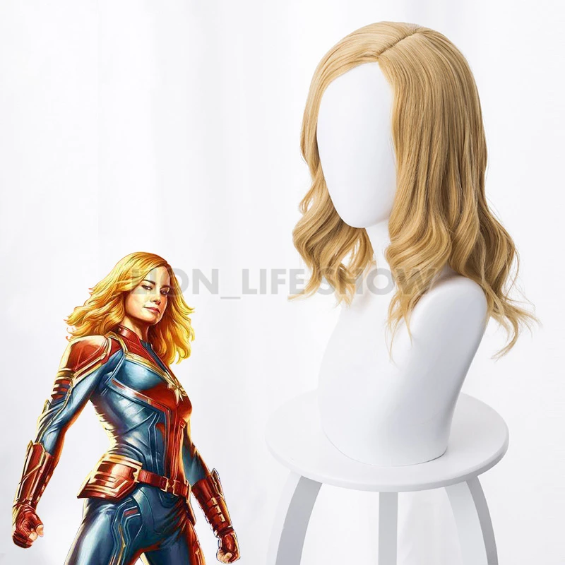 Movie Carol Danvers Coplay wig Women Blonde Wavy Hair Gold Synthetic Wig Halloween Wig+Wig Cap
Movie Carol Danvers Coplay wig Women Blonde Wavy Hair Gold Synthetic Wig Halloween Wig+Wig Cap