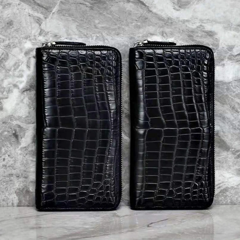 

Cestbeau inside outside real Nile crocodile belly leather men wallet long clutch bag without stitching Crocodylus niloticus