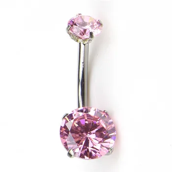 Belly Button Ring All Stainless Steel Prong Setting Double CZ Zircon Internal Thread Body Piercing Navel Ring Piercing Jewelry
Belly Button Ring All Stainless Steel Prong Setting Double CZ Zircon Internal Thread Body Piercing Navel Ring Piercing Jewelry