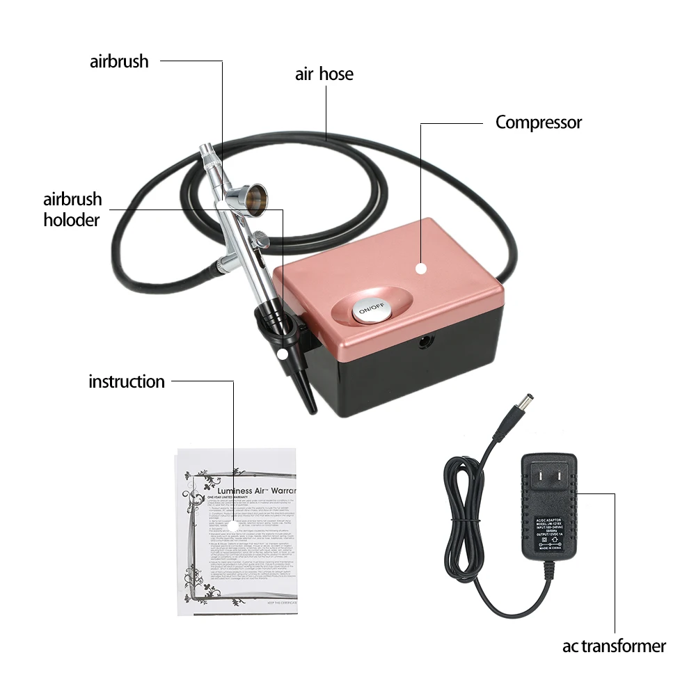 Professional Art Beauty Face Painting Makeup Luminess Air Basic Airbrush System Cosmetic Starter Kit with Mini Air Compressor
Professional Art Beauty Face Painting Makeup Luminess Air Basic Airbrush System Cosmetic Starter Kit with Mini Air Compressor