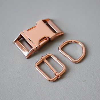 100 suit 25mm (metal buckle+adjust buckle+D ring/set) webbing metal slider DIY pet collar strap bag belt accessory-Rose Gold
100 suit 25mm (metal buckle+adjust buckle+D ring/set) webbing metal slider DIY pet collar strap bag belt accessory-Rose Gold