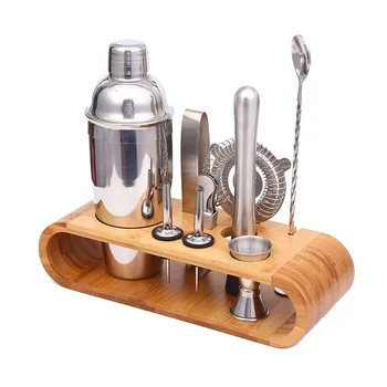 Non-slip Bartending Kit Bar Tools Wine Mixer Stylish Bamboo Stand Multi-function Stainless Steel 9pcs/Set Silver Kitchen Gadgets 
Non-slip Bartending Kit Bar Tools Wine Mixer Stylish Bamboo Stand Multi-function Stainless Steel 9pcs/Set Silver Kitchen Gadgets