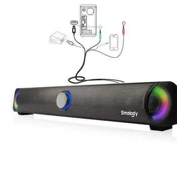 Original Smalody 9014 Stereo High Fidelity Bass Subwoofer Computer Speakers Colorful LED Computer Soundbar HIFI 
Original Smalody 9014 Stereo High Fidelity Bass Subwoofer Computer Speakers Colorful LED Computer Soundbar HIFI