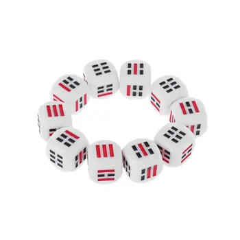 10Pcs D6 Dices For Easy Fortune-Telling Guess Divination Dice Ba Gua Eight Trigrams Parts Accessory 16mm
10Pcs D6 Dices For Easy Fortune-Telling Guess Divination Dice Ba Gua Eight Trigrams Parts Accessory 16mm