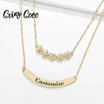 Cring Coco Multilayer Customize Name Necklaces for Women Hawaii Personalized Jewelry Gold Plumeria Flower Smile Choker Necklace
Cring Coco Multilayer Customize Name Necklaces for Women Hawaii Personalized Jewelry Gold Plumeria Flower Smile Choker Necklace
