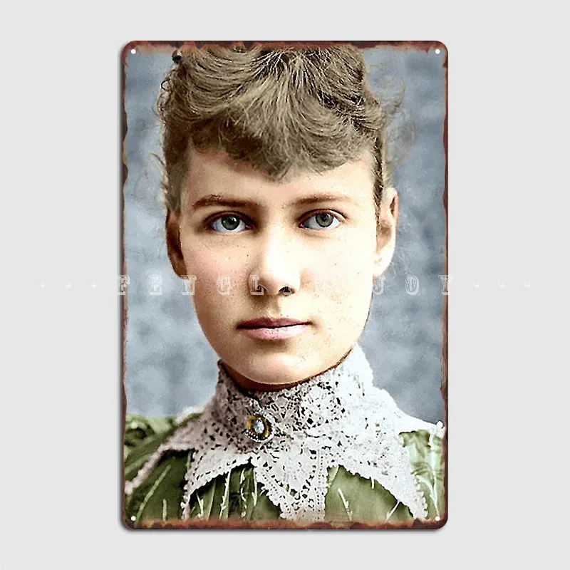 Металлический плакат Nellie Bly для кинотеатра гаража кухни Классические Подвески |