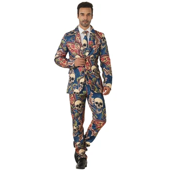 Horror Skull Spooky Multicolor Skeleton Elegant Fancy Crazy Suit Stylish Adult Men's Halloween Party Costume 
Horror Skull Spooky Multicolor Skeleton Elegant Fancy Crazy Suit Stylish Adult Men's Halloween Party Costume