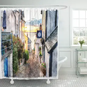 Watercolour Painting of Narrow Cobbled Streets Lined Cottages Shower Curtain Waterproof Polyester Fabric 72 x 78 Inches
Watercolour Painting of Narrow Cobbled Streets Lined Cottages Shower Curtain Waterproof Polyester Fabric 72 x 78 Inches