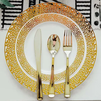 Food Grade Plastic Tableware Hollow Pattern Western Dish Tableware Set Disposable Rose Gold Tableware Cloth Party Dessert Spoon
Food Grade Plastic Tableware Hollow Pattern Western Dish Tableware Set Disposable Rose Gold Tableware Cloth Party Dessert Spoon