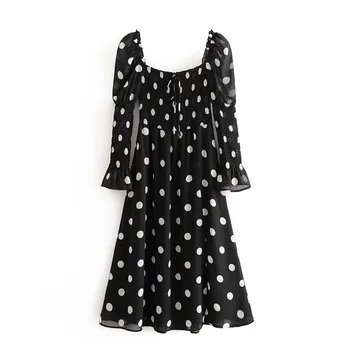 2020 Spring Women's New Square Collar Long Sleeve French Retro Simple Polka Dot Temperament Sexy Slit Open Thin Thin Long Dress
2020 Spring Women's New Square Collar Long Sleeve French Retro Simple Polka Dot Temperament Sexy Slit Open Thin Thin Long Dress