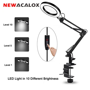 NEWACALOX USB 5X Folding Magnifying Glass with LED Lights Table Lamp Illumination Magnifier Reading/Soldering Helping Hand Loupe
NEWACALOX USB 5X Folding Magnifying Glass with LED Lights Table Lamp Illumination Magnifier Reading/Soldering Helping Hand Loupe