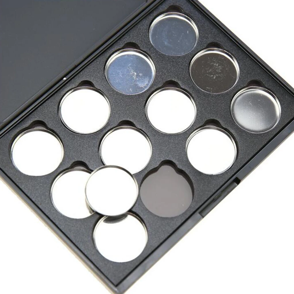 Eyeshadow Makeup Palette Empty Blush Lipstick Container Case With 12Pcs 26mm Round Metal Pans Eyeshadow Makeup Palette Empty Blush Lipstick Container Case With 12Pcs 26mm Round Metal Pans
