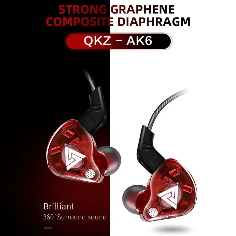 QKZ AK6 универсальные 3 5 мм спортивные наушники-вкладыши HiFi Звук Наушники для