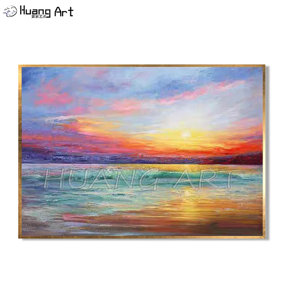 Beautiful Sunrise Sea Landscape Painting on Canvas Hand-painted Modern Colorful Sky Seascape Oil Painting for Wall Decor Picture
Beautiful Sunrise Sea Landscape Painting on Canvas Hand-painted Modern Colorful Sky Seascape Oil Painting for Wall Decor Picture