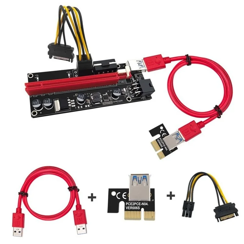 VER009S PCI-E Riser Card 009S PCI Express PCIE 1X To 16X Extender 0.6M USB 3.0 Cable SATA To 6Pin Power for Video Card
VER009S PCI-E Riser Card 009S PCI Express PCIE 1X To 16X Extender 0.6M USB 3.0 Cable SATA To 6Pin Power for Video Card