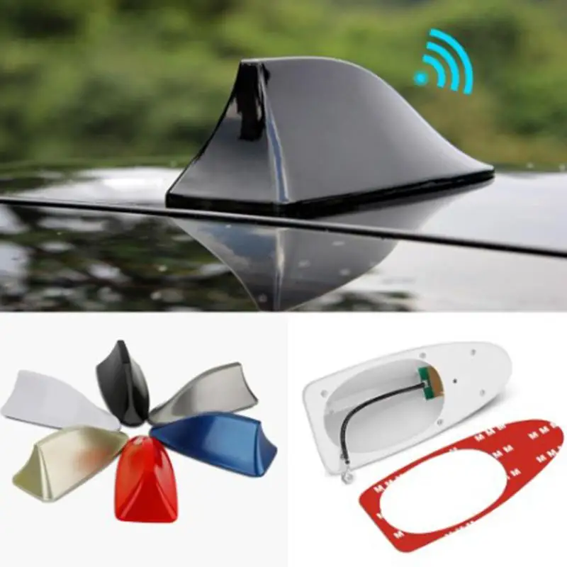 Universal Car Shark Fin Antenna Radio Aerials FM/AM Signal Protective Aerial Styling Roof Decoration Sticker Base | Автомобили и