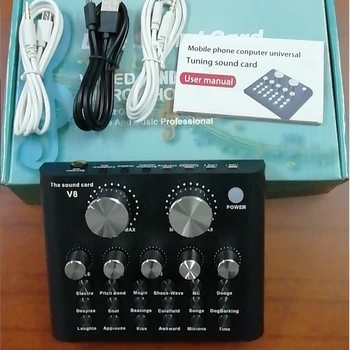 V8 Audio USB External Sound Card Headset Microphone Webcast Personal Entertainment Streamer Live Broadcast 12 Sound Effect
V8 Audio USB External Sound Card Headset Microphone Webcast Personal Entertainment Streamer Live Broadcast 12 Sound Effect