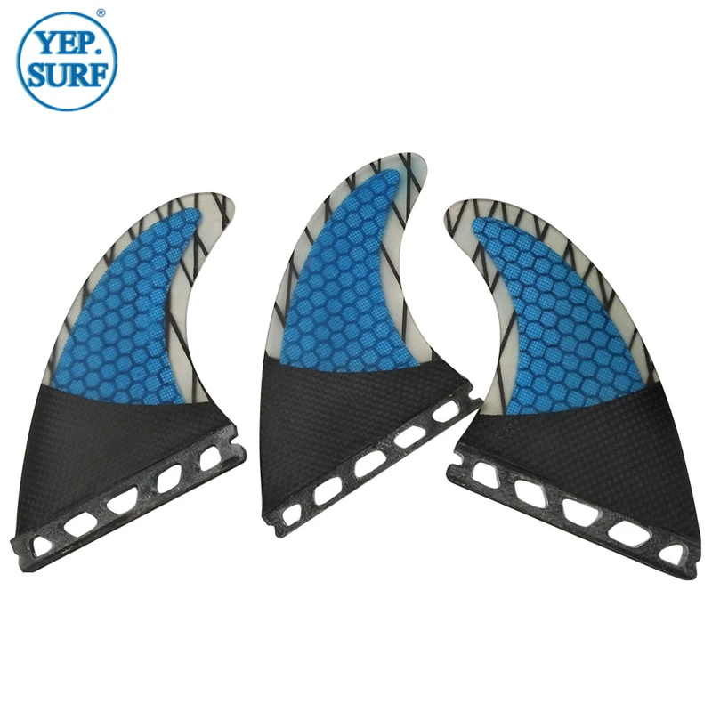 Single Tabs S/M/L Surfing Fin Fiberglass Honeycomb Black and Blue Color Fins Customized Surfboard | Спорт и развлечения