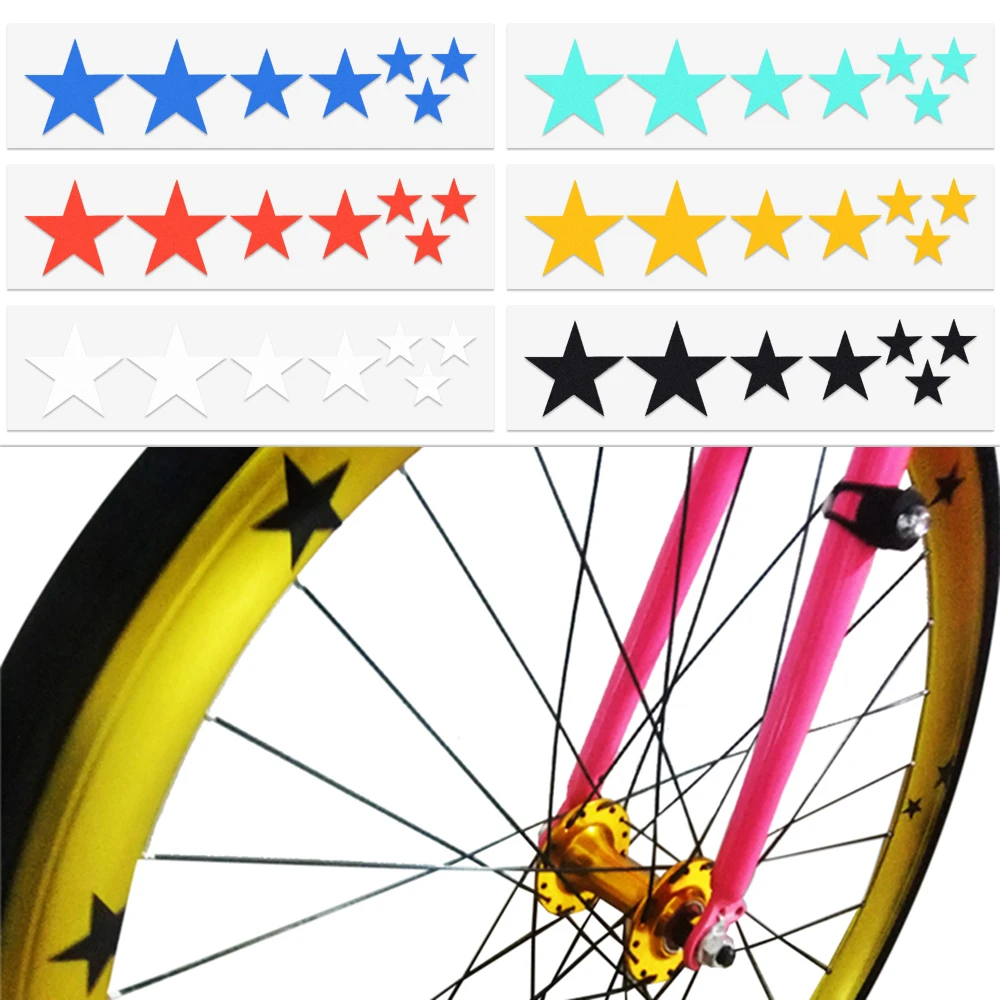 2 Sheets Colorful Reflective Stickers Bike Frame Wheel Fluorescent Stars Sticker Outdoor MTB Bicycle Reflector Decal Accessory
2 Sheets Colorful Reflective Stickers Bike Frame Wheel Fluorescent Stars Sticker Outdoor MTB Bicycle Reflector Decal Accessory
