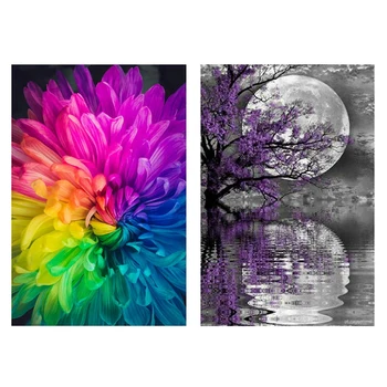 2 set Diy 5D Diamond Painting By Number Kit - Colorful Flower 30X45cm & Night Sky and Moon 30x40cm
2 set Diy 5D Diamond Painting By Number Kit - Colorful Flower 30X45cm & Night Sky and Moon 30x40cm