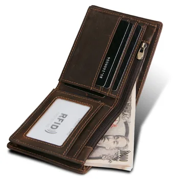 Fashion Men High Quality Genuine Leather Wallets RFID Block Mini Walet Pockets Male Card Holder Small Zipper Coin Purses Black
Fashion Men High Quality Genuine Leather Wallets RFID Block Mini Walet Pockets Male Card Holder Small Zipper Coin Purses Black
